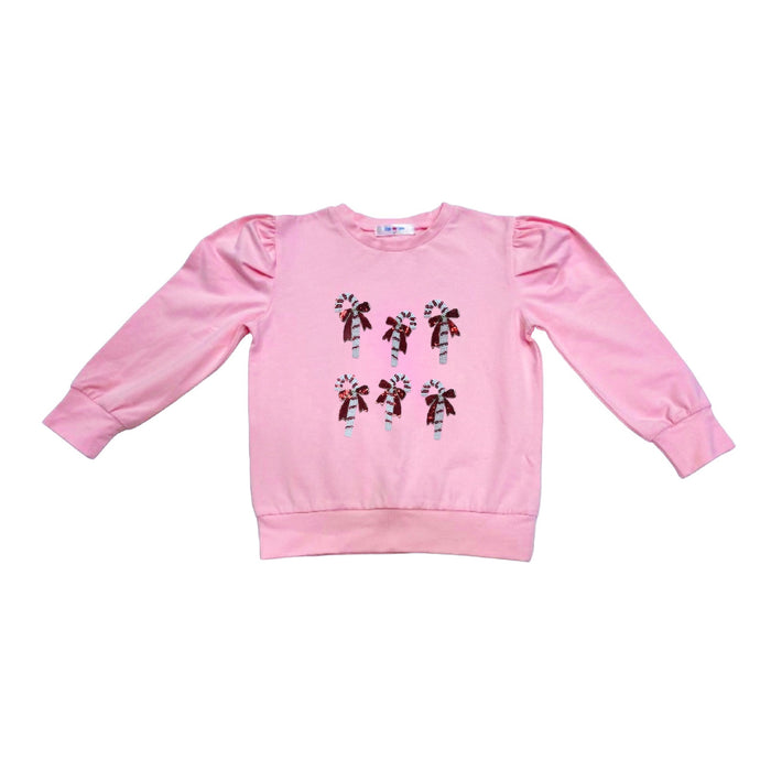 *Pre-Sale* LB Kids Candy Cane Sequin Shirt - Pink