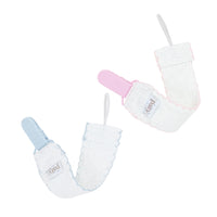 Paty, Inc. Knit Pacifier Clip - White w/ Colored Trim