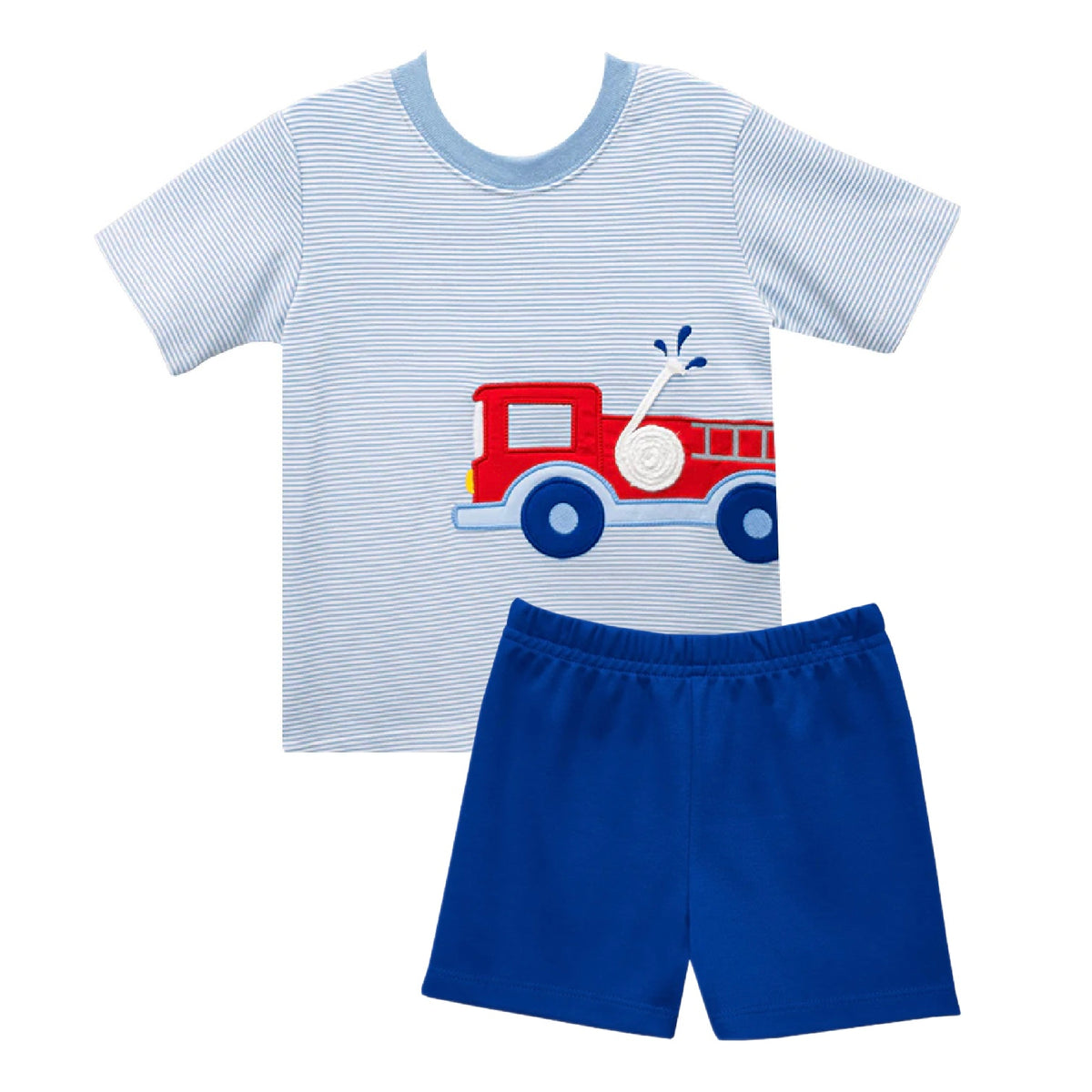 Zuccini Kids Firetruck Short Set - Blue