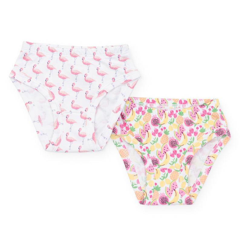 Lila + Hayes Girls Underwear Set - Fabulous Flamingos/Tropical Fruit