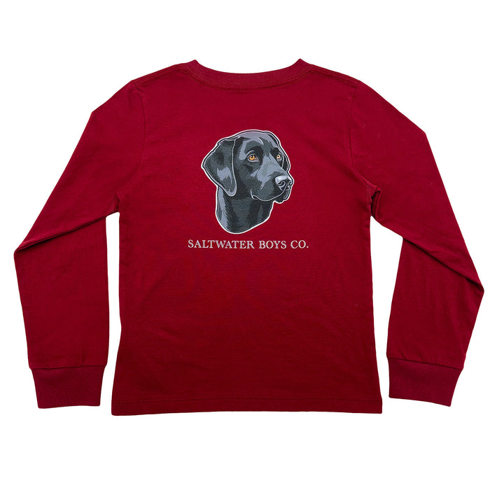 Saltwater Boys Company Dog Long Sleeve T-Shirt - Maroon