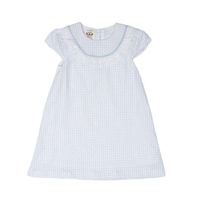 The Oaks Apparel Windowpane Dress - Blue