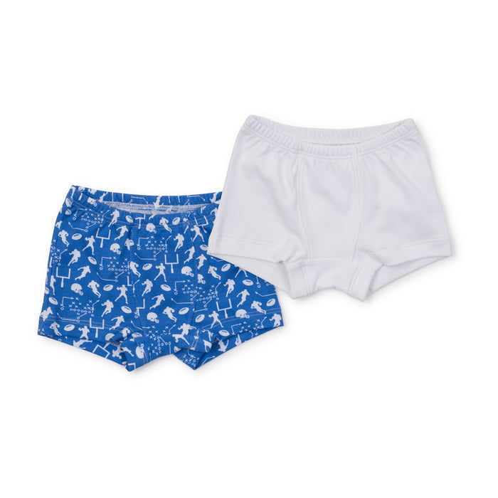 Lila + Hayes Boys Underwear Set - Football Game/White