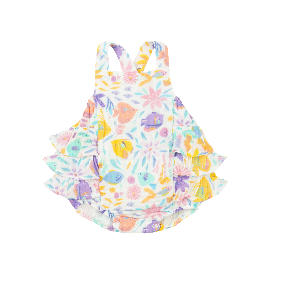 Angel Dear Tropical Fish Ruffle Sunsuit