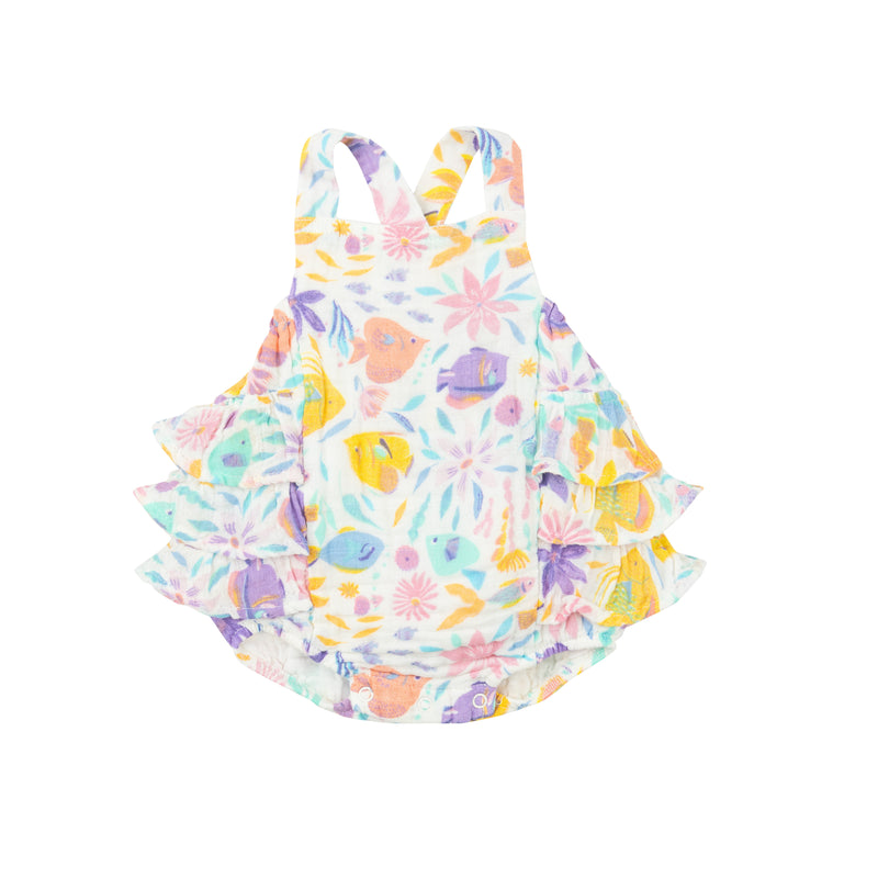 Angel Dear Tropical Fish Ruffle Sunsuit