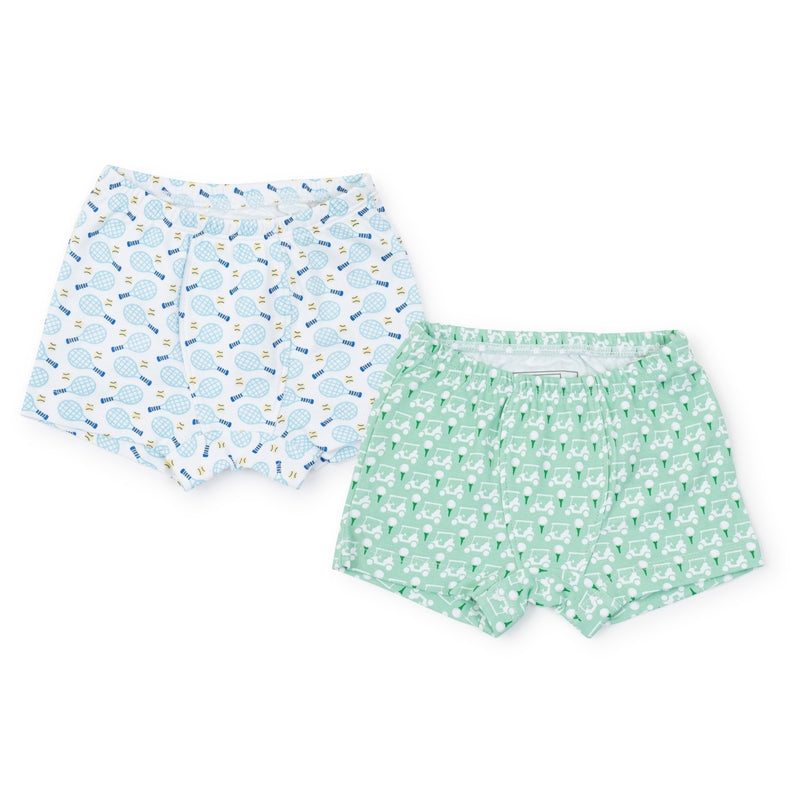 Lila + Hayes Boys Underwear Set - Golf Putting Green/Tennis Match Blue