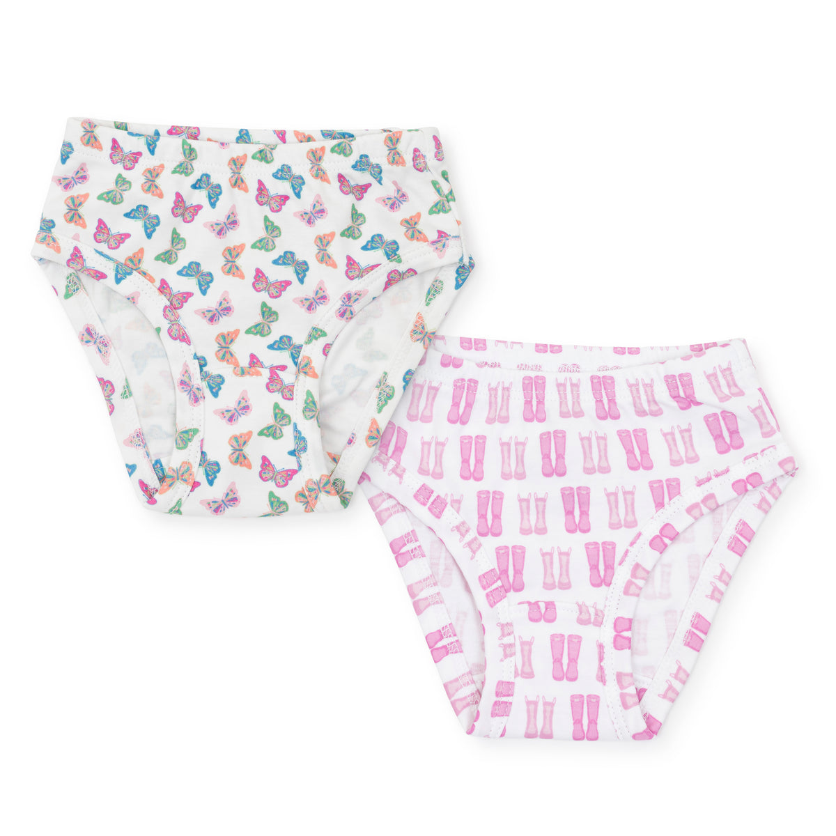 Lila + Hayes Girls Underwear Set - Bright Butterflies/Puddle Jumping Pink