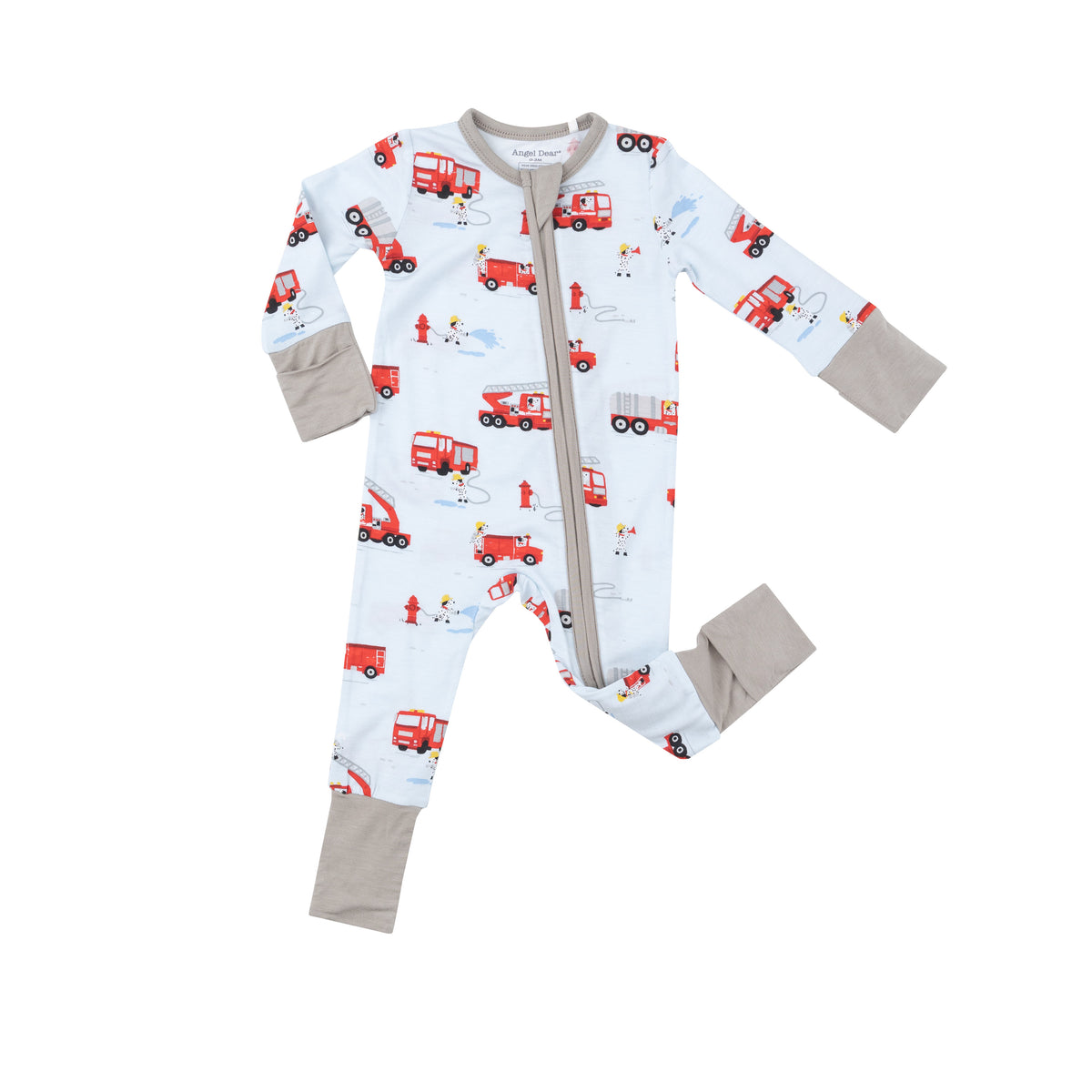 Angel Dear Firetruck Dalmatians Zipper Romper