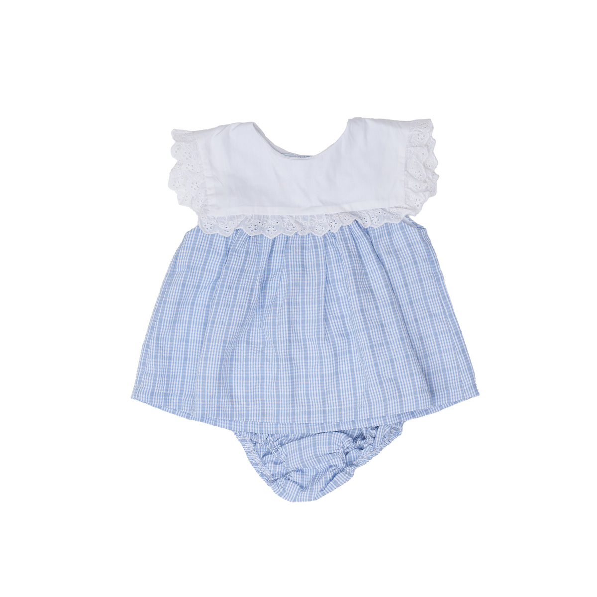 The Oaks Apparel Blue Check Bloomer Set