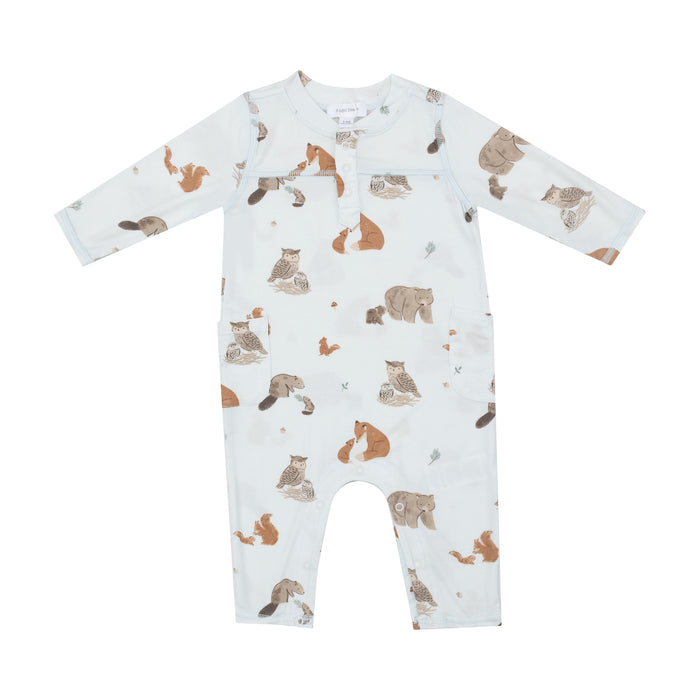 *Pre-Sale* Angel Dear Woodland Animals Romper - Blue