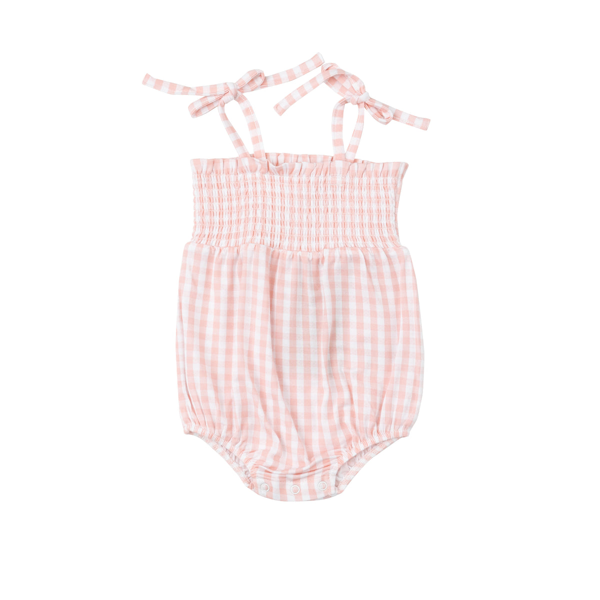 Angel Dear Pink Gingham Smocked Bubble