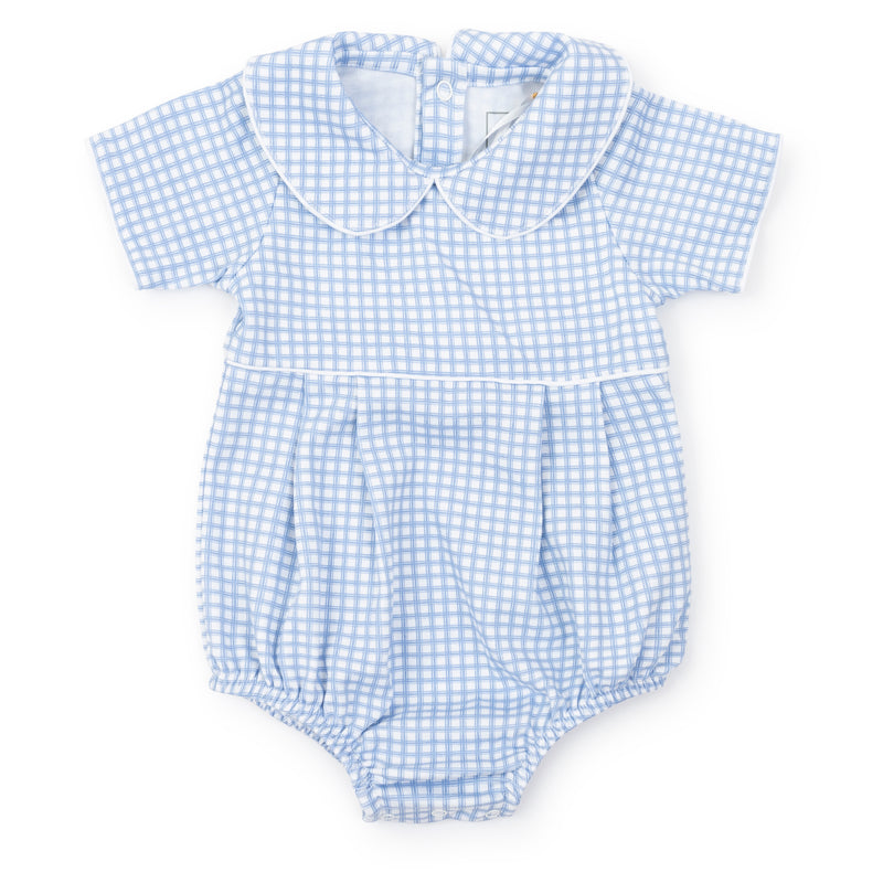 Lila + Hayes Light Blue Box Plaid Bubble