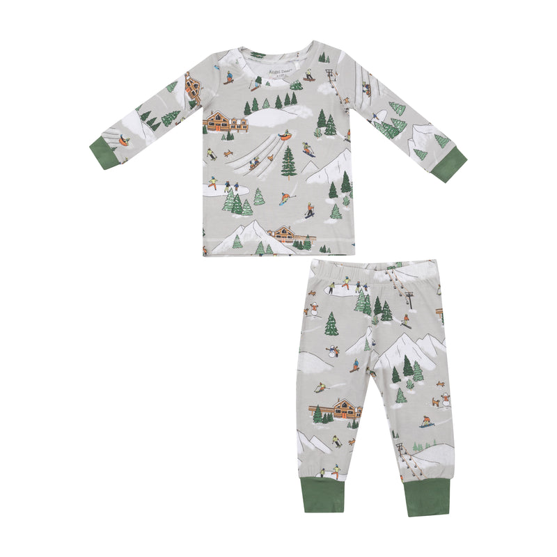 *Pre-Sale* Angel Dear Winter Fun Skiers Pajama Set - Green