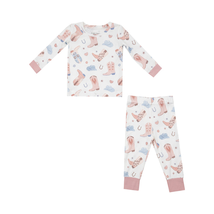 Angel Dear Cowboy Boots Pajama Set - Pink