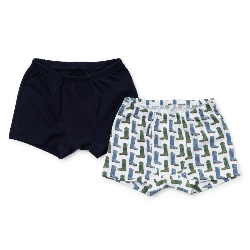 Lila + Hayes Boys Underwear Set - Cowboy Boots/Navy