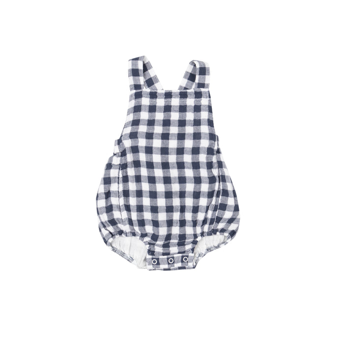 Angel Dear Gingham Navy Sunsuit