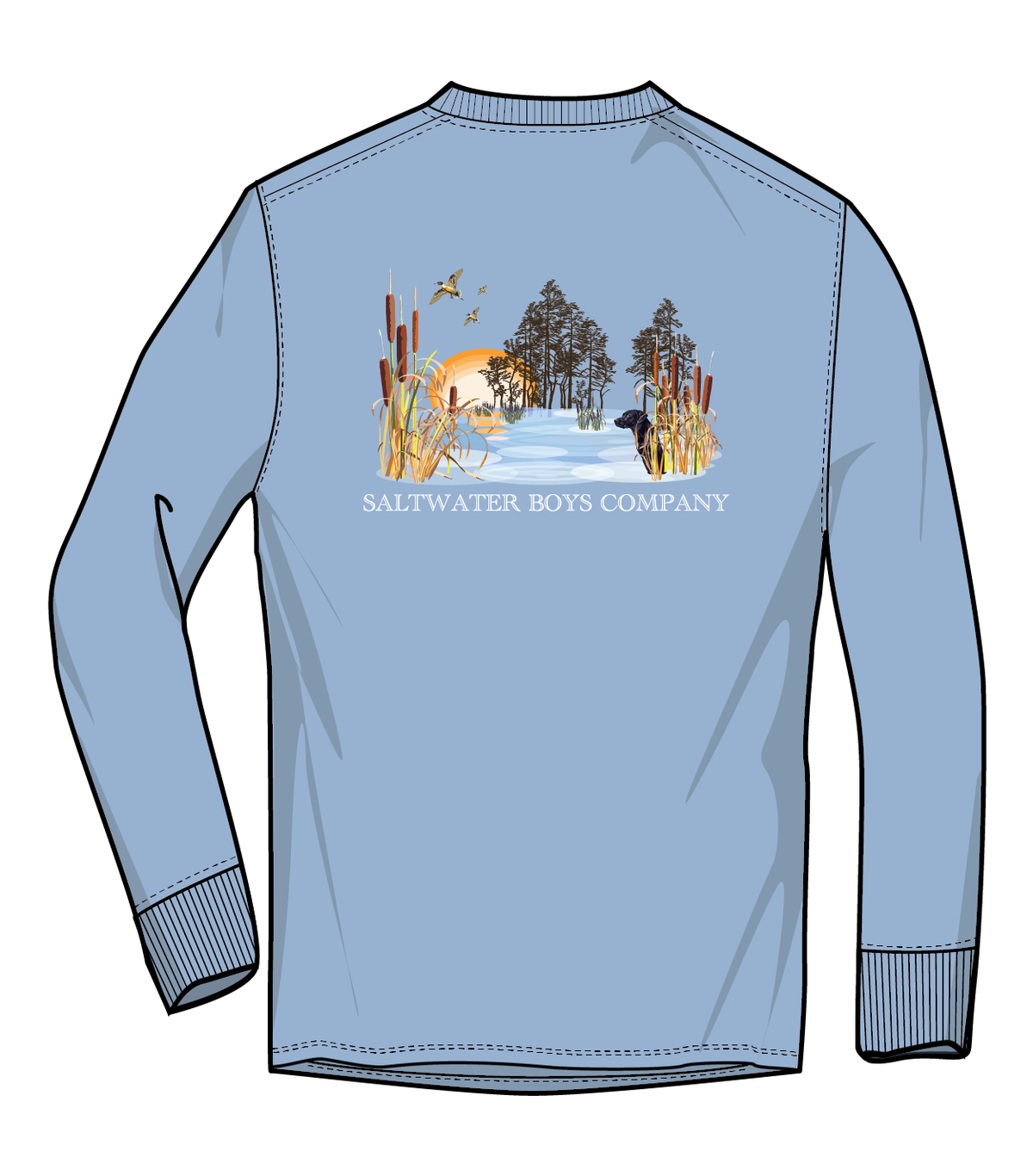 Saltwater Boys Company Marsh Scene Long Sleeve T-Shirt - Blue