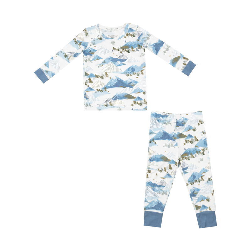 Angel Dear Mountains Pajama Set - Blue