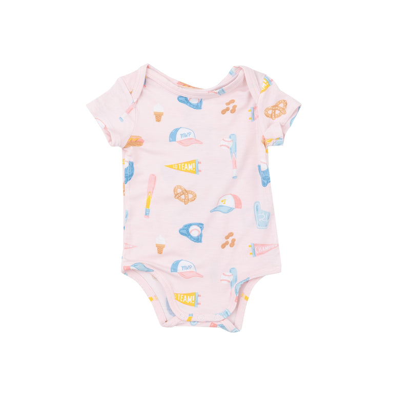 Angel Dear Baseball Onesie - Pink