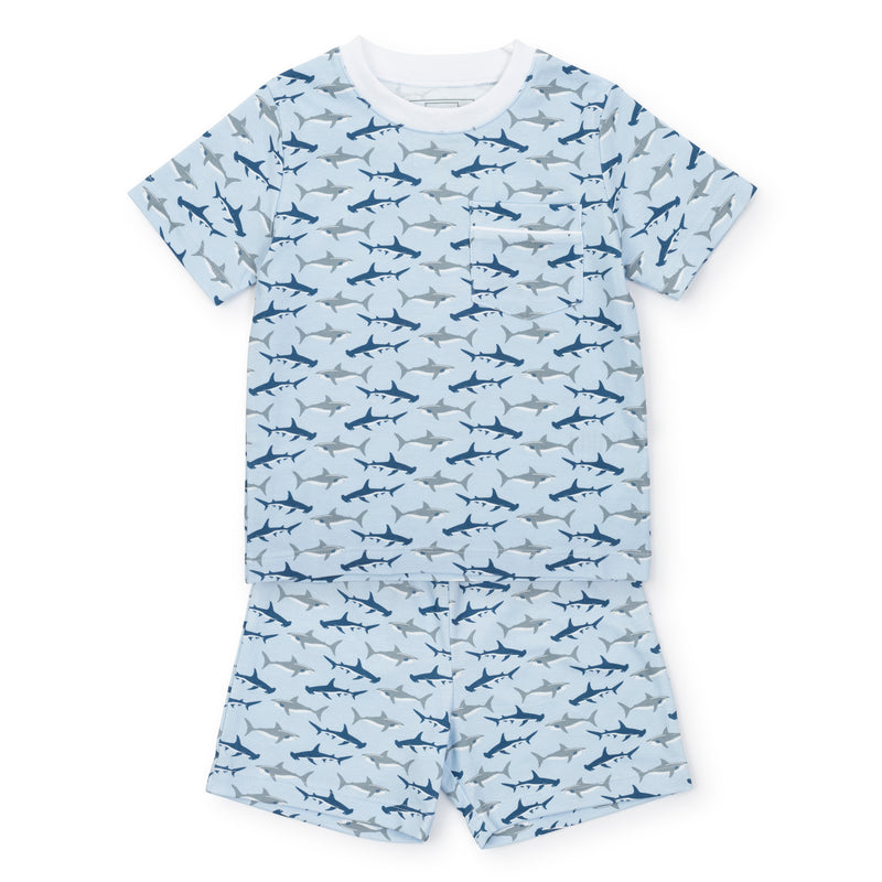 Lila + Hayes Swimming Sharks Pajama Set