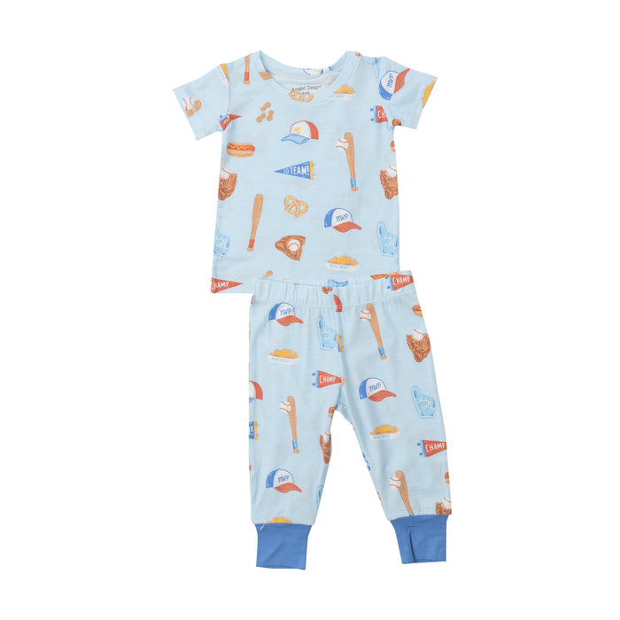 Angel Dear Baseball Pajama Set - Blue