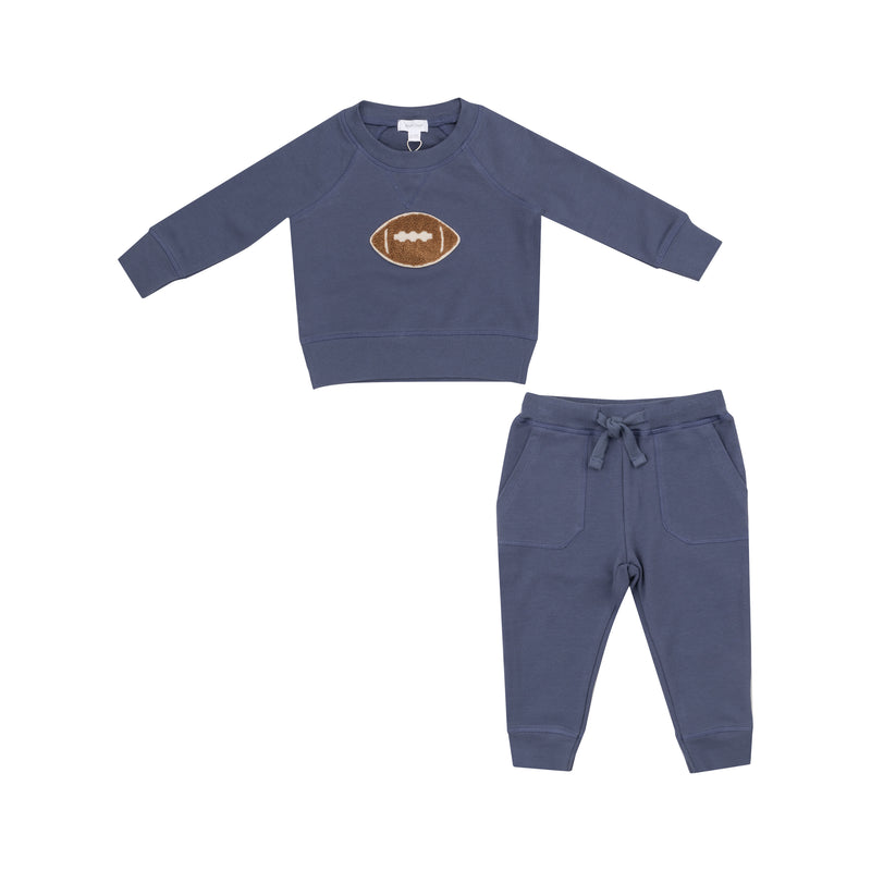 Angel Dear Football Sweatshirt & Jogger Set - Blue