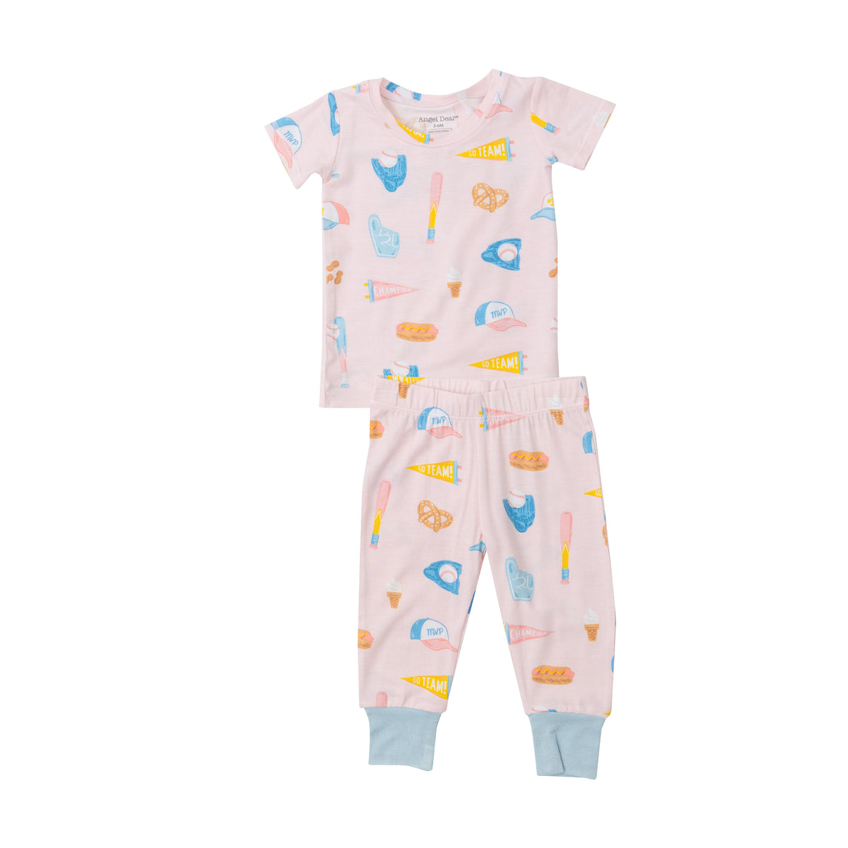 Angel Dear Baseball Pajama Set - Pink