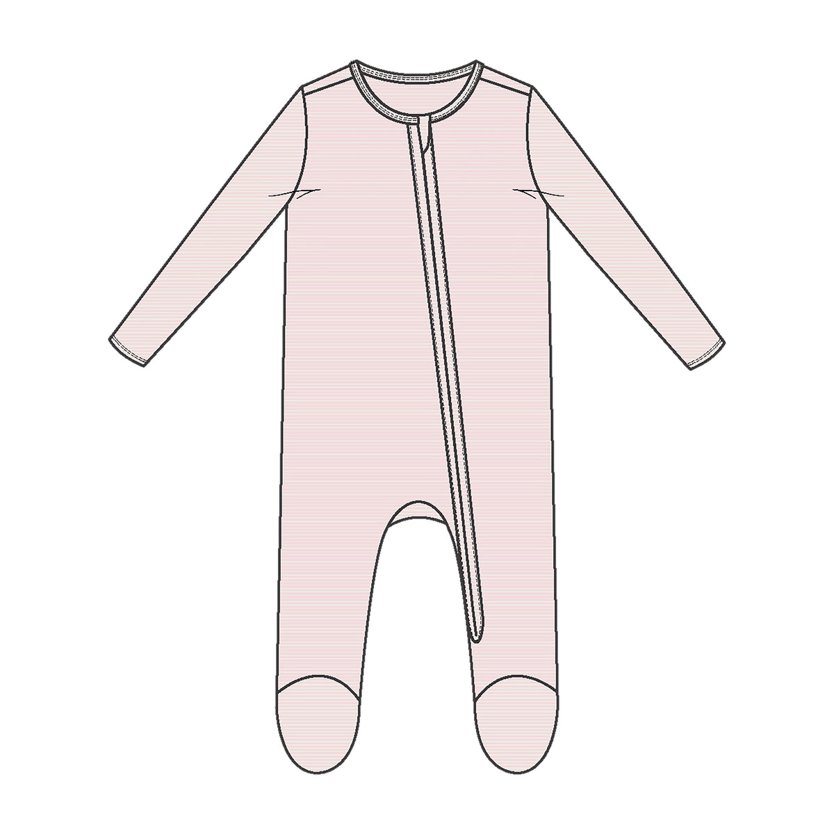 Angel Dear Zipper Footie - Light Pink Stripe