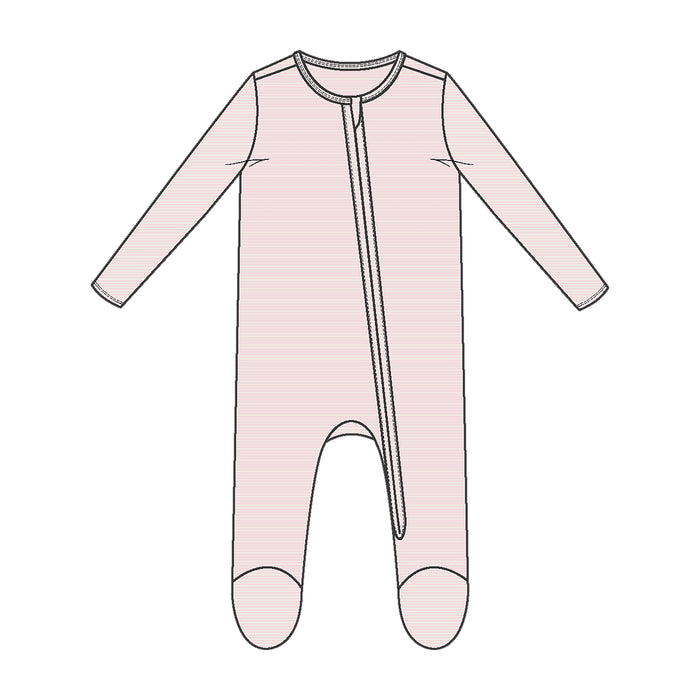 *Pre-Sale* Angel Dear Zipper Footie - Light Pink Stripe