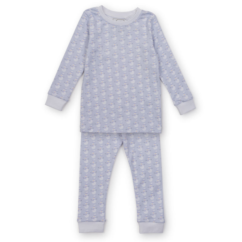 Lila + Hayes Snowman Pajama Set - Blue