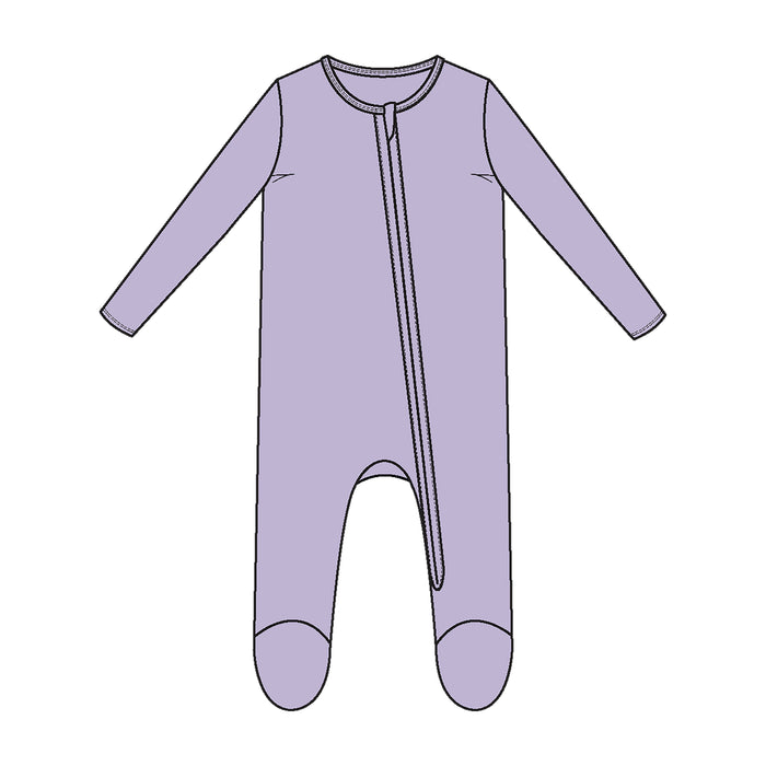 Angel Dear Ribbed Zipper Footie - Orchid