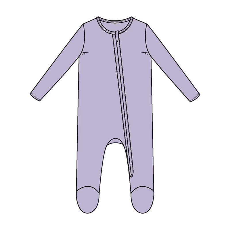 *Pre-Sale* Angel Dear Ribbed Zipper Footie - Orchid