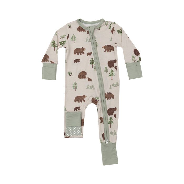 *Pre-Sale* Angel Dear Sweet Brown Bears Zipper Romper - Beige