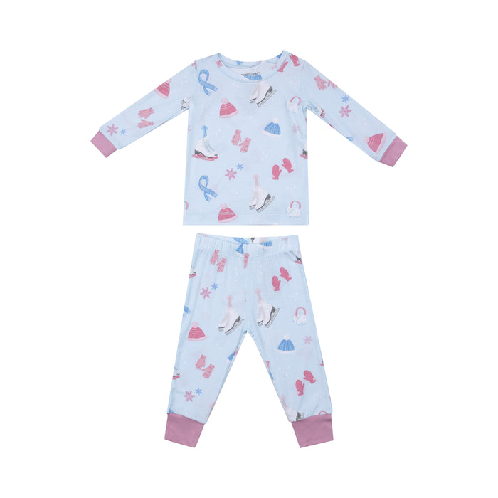 Angel Dear Ice Skating Pajama Set - Blue