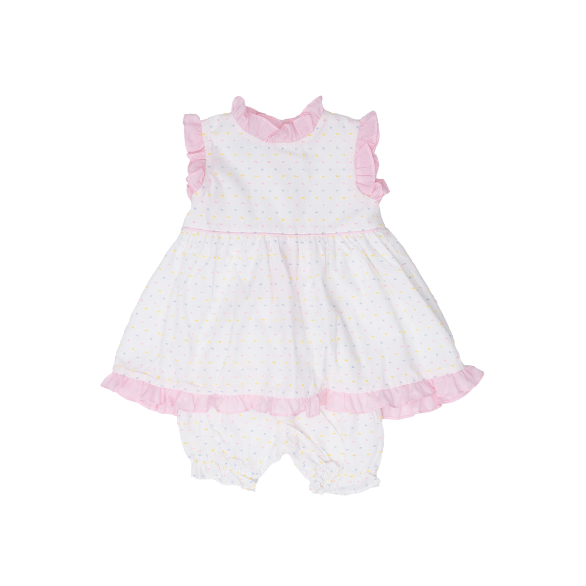 The Oaks Apparel Pastel Swiss Dot Bloomer Set