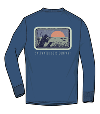 Saltwater Boys Company Hunter & Dog Long Sleeve T-Shirt - Blue