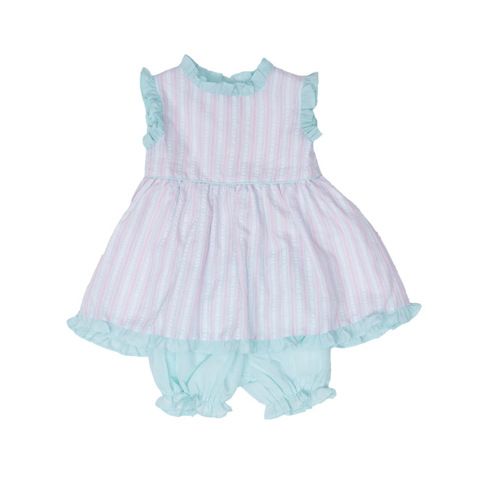 The Oaks Apparel Pink & Aqua Bloomer Set