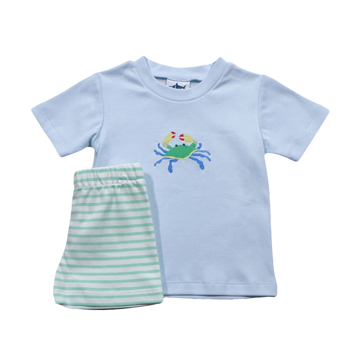 Saltwater Boys Company Crab Short Set - Blue/Mint