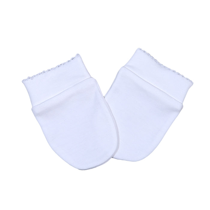 Baby Loren Pima Mittens - White