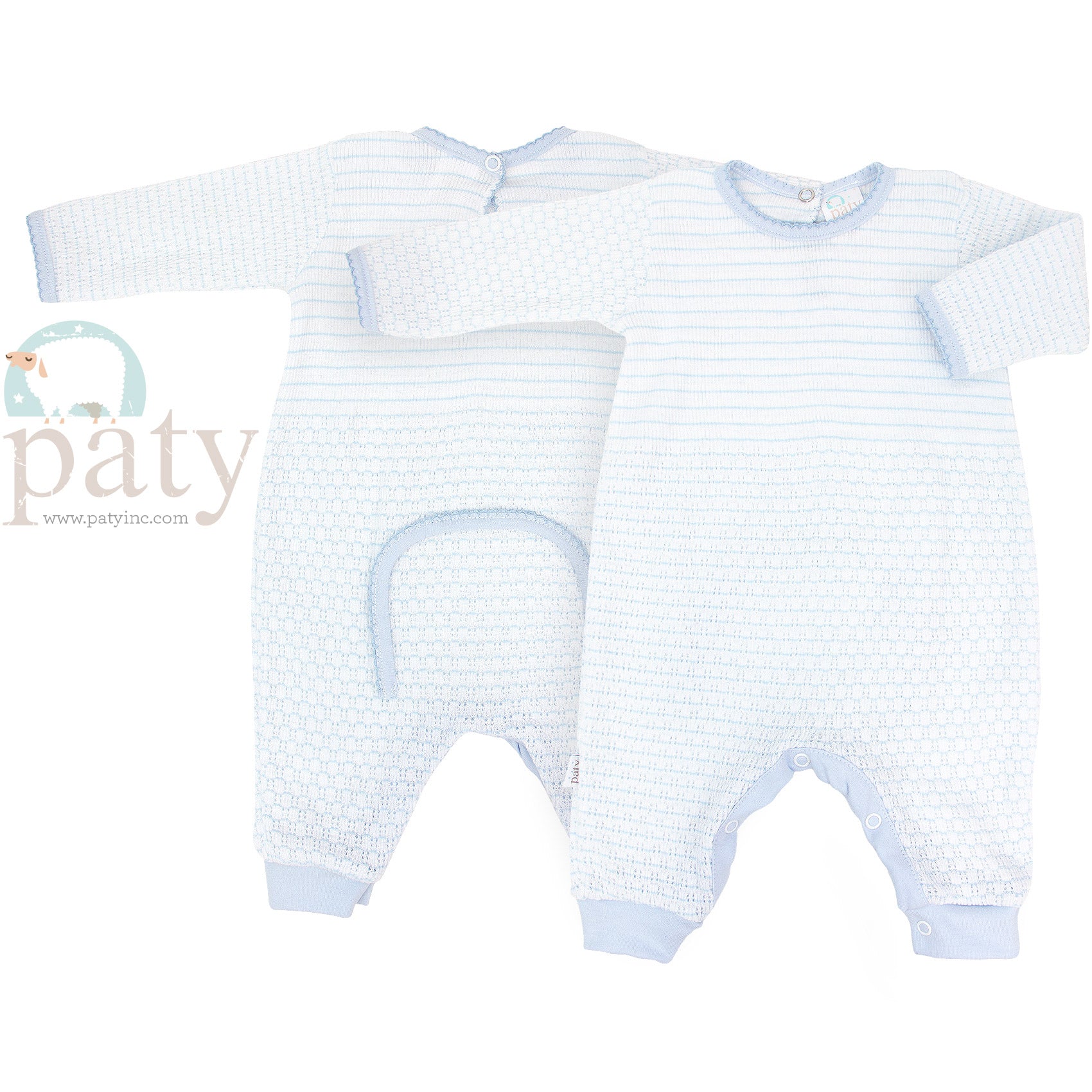 Paty Inc. Romper with Faux Drop Seat Blue