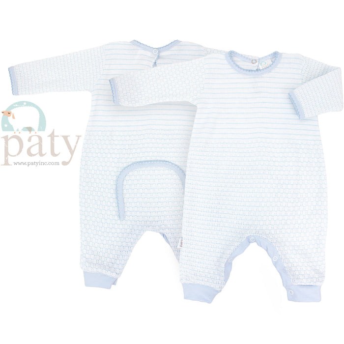 Paty, Inc. Romper with Faux Drop Seat - Blue