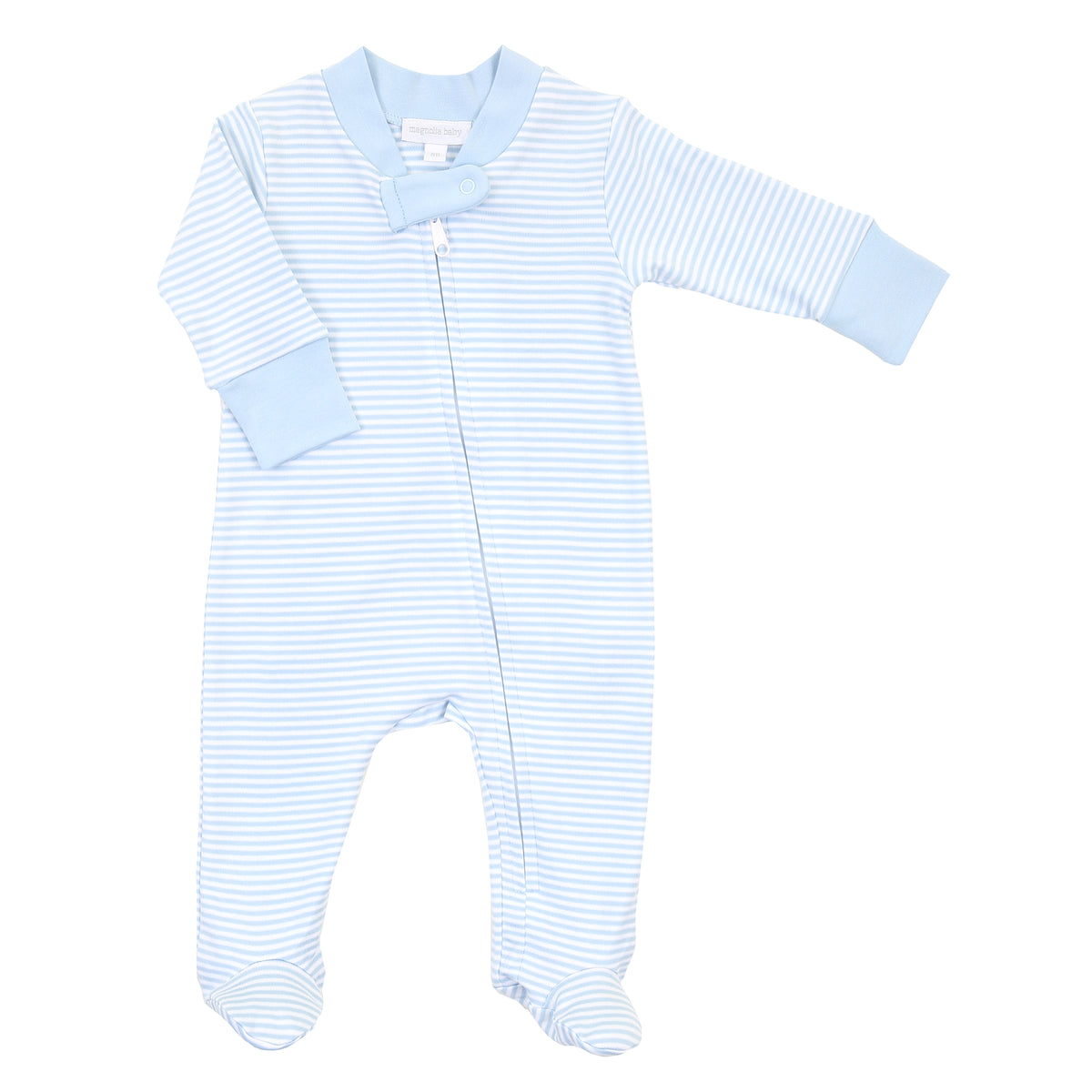 Magnolia Baby Essentials Stripes Zipped Footie - Blue