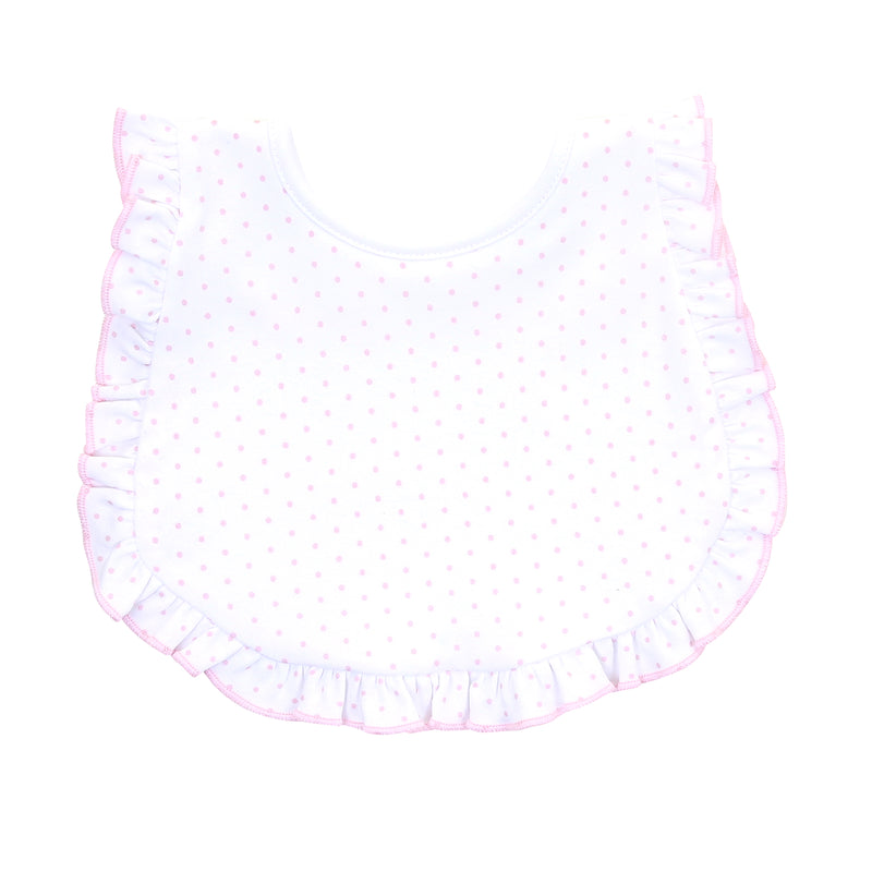 Magnolia Baby Mini Dot Essentials Ruffle Bib - Pink