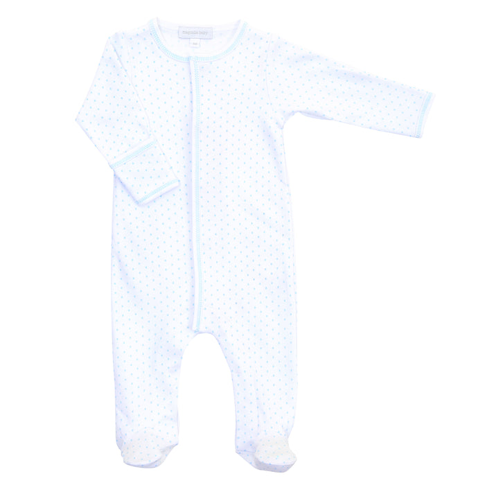 Magnolia Baby Mini Dot Footie - Blue