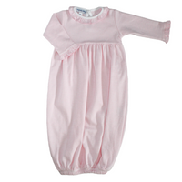 Magnolia Baby Mini Stripe Ruffle Gathered Gown - Pink