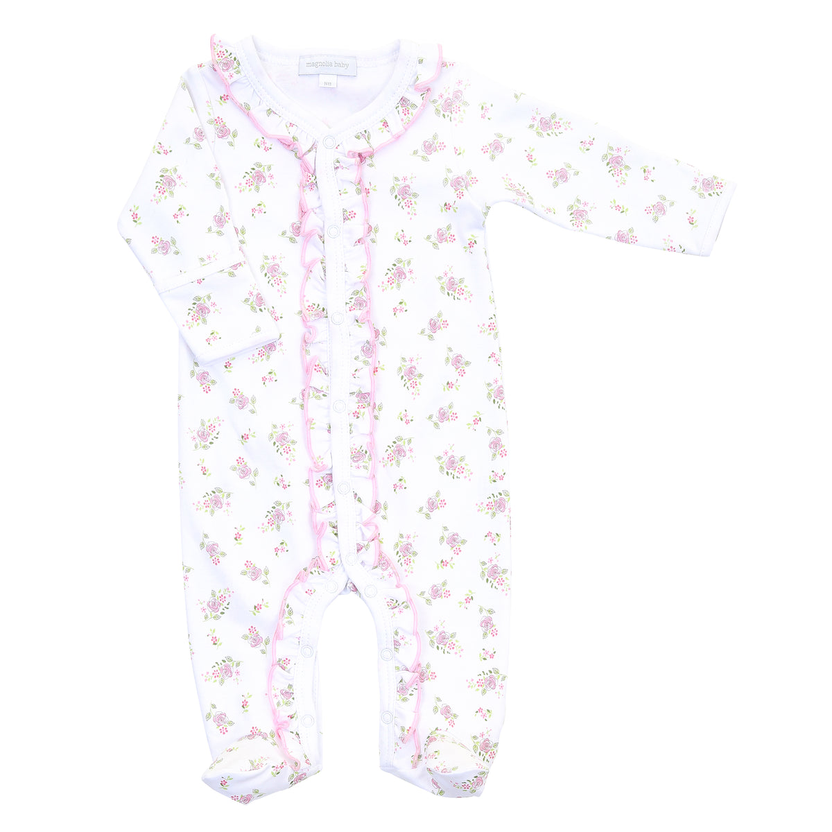 Magnolia Baby Hope’s Rose Printed Ruffle Footie