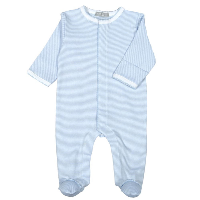 Baby Loren Stripes Pima Footie - Blue