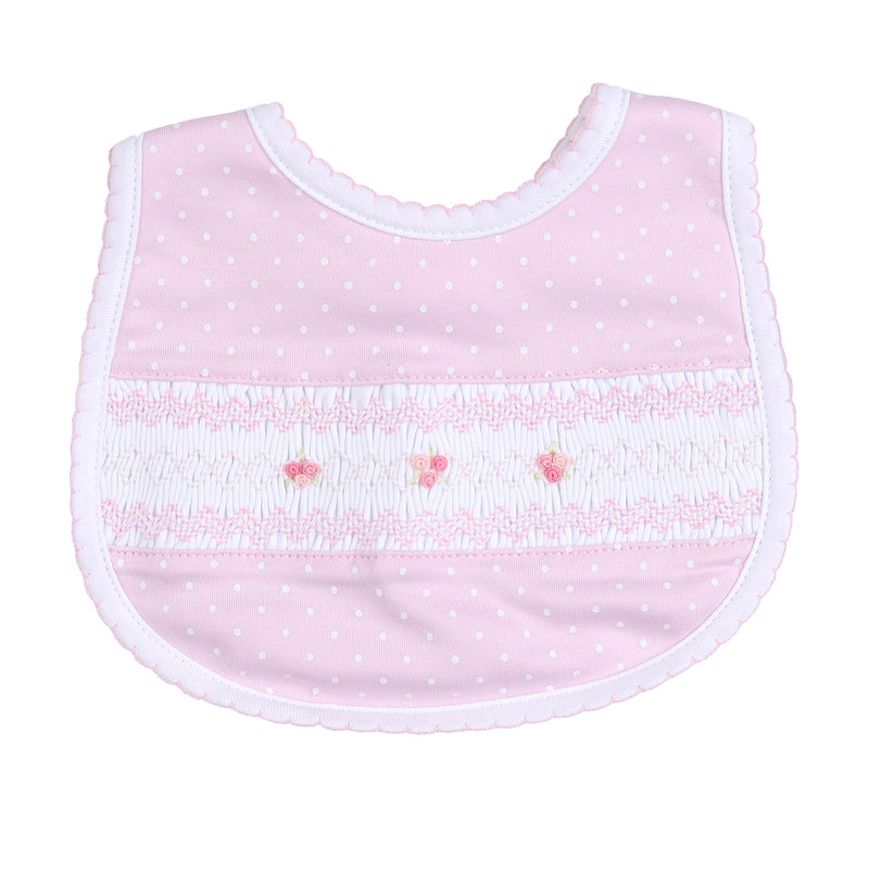 Magnolia Baby Layla and Lennox Pink Smocked Bib