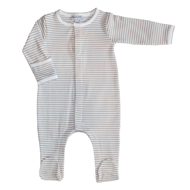 Magnolia Baby Essentials Stripes Footie - Silver