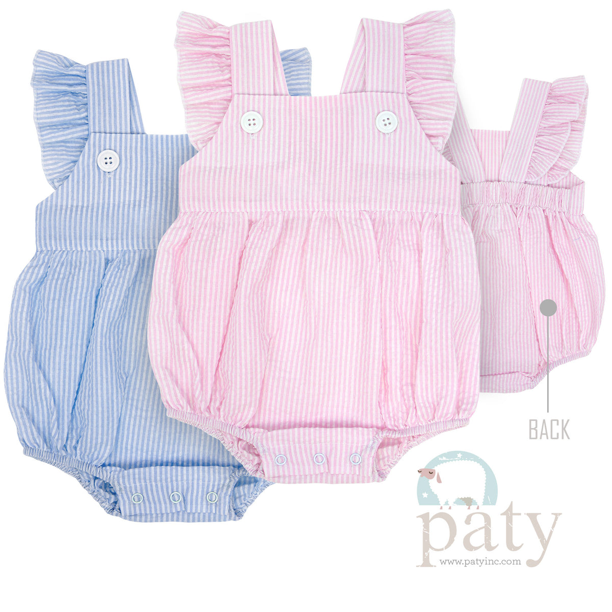 Paty, Inc. Seersucker Angel Sleeve Bubble